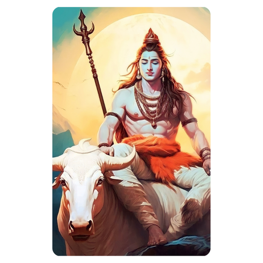 Shiv ji with nandi - Metal Poster